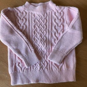 Crewcuts size 4/5 Pale Pink Cable Knit sweater